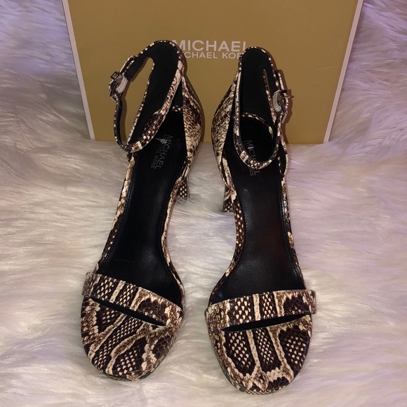 MICHAEL by Michael Kors snakeskin strapping heels - Picture 3 of 9